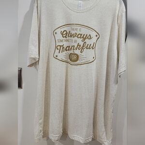 Ruby's Rubbish Graphic Tee "Always Thankful" in Cream with Gold Print
